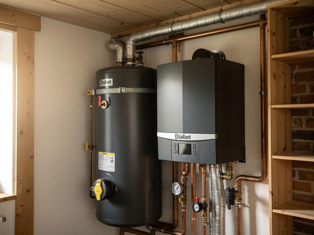 Vaillant Gas-Brennwertheizung installiert in einem Hauswirtschaftsraum in Delmenhorst